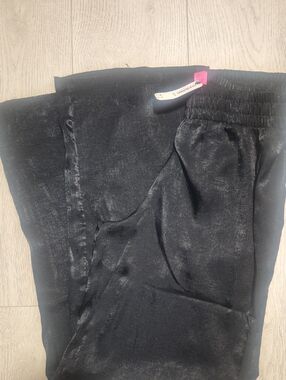La SENZA Black Satin Jogger Pants